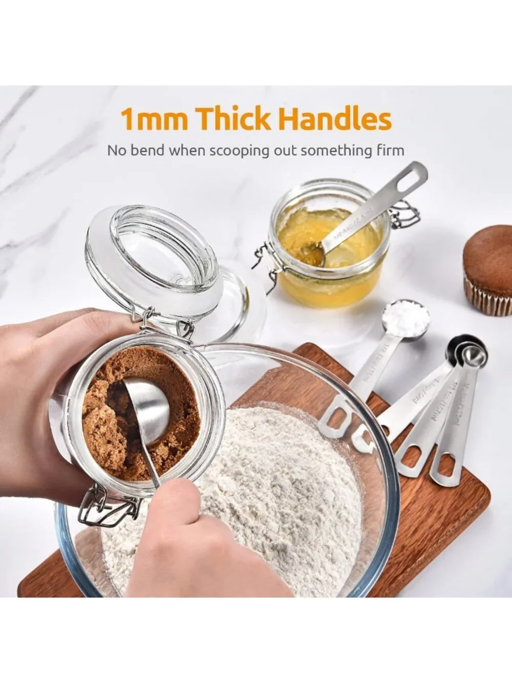 7-Piece Stainless Steel Measuring Spoons Set for Dry & Liquid Ingredients